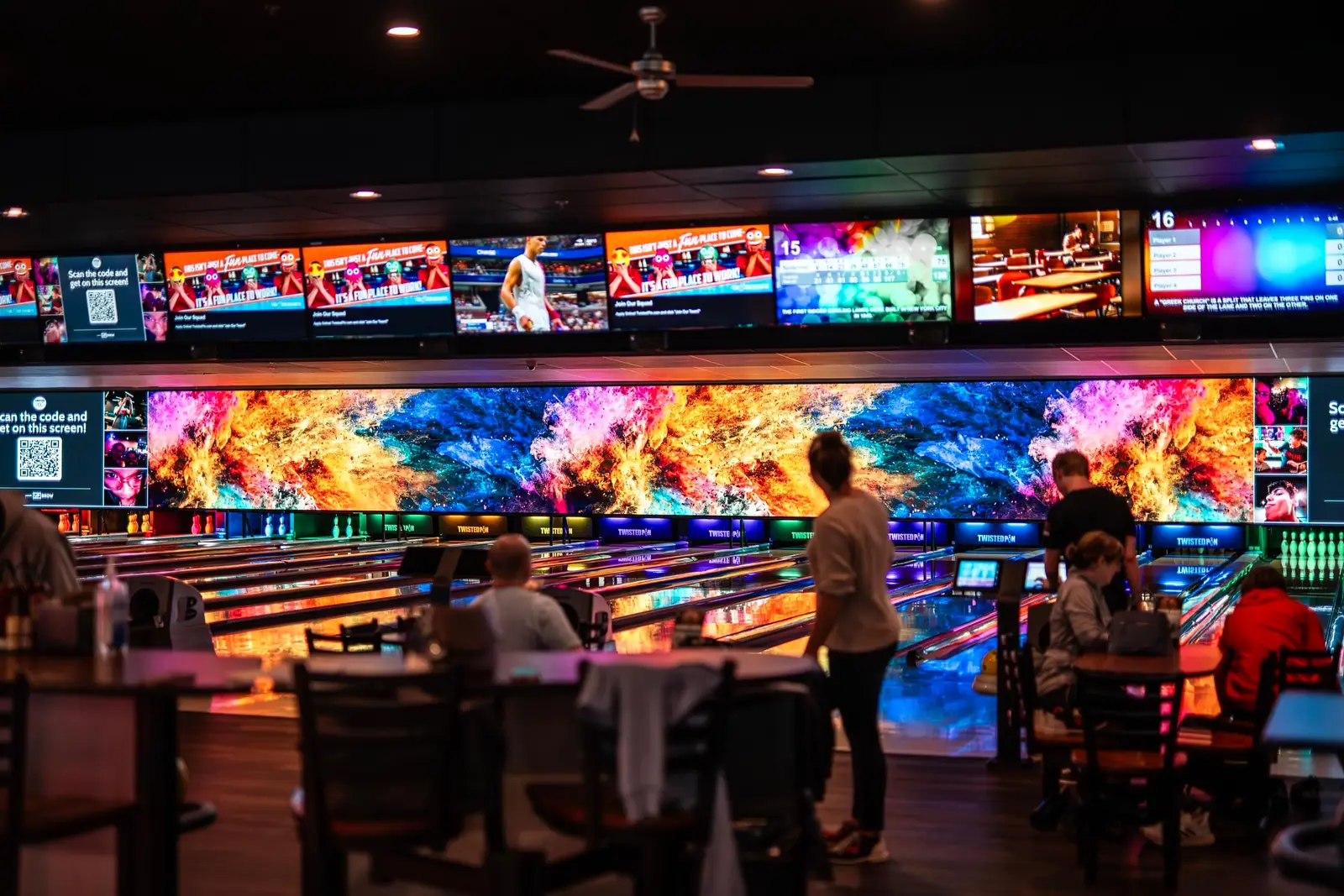 Bowling lanes at Twisted Pin
