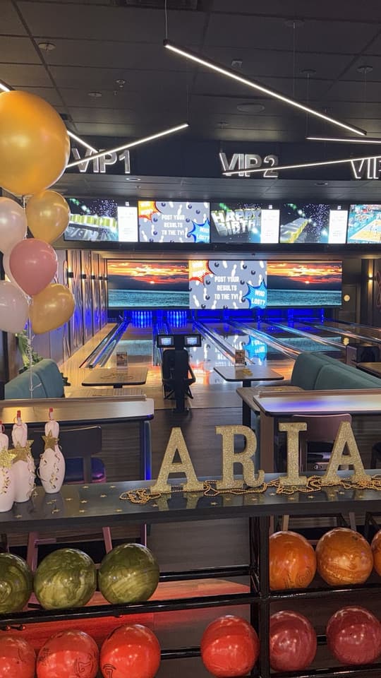 The 6-lane VIP suite at Twisted Pin — set apart from the traditional lanes